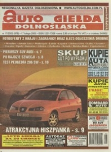 Auto Giełda Dolnośląska : regionalna gazeta ogłoszeniowa, 2003, nr 17 (979) [17.02]
