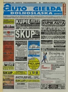 Auto Giełda Dolnośląska : regionalna gazeta ogłoszeniowa, 2003, nr 33 (995) [1.04]