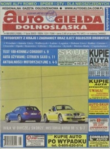 Auto Giełda Dolnośląska : regionalna gazeta ogłoszeniowa, 2003, nr 66 (1028) [7.07]