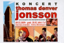 Ulotka informująca o koncercie Thomasa Denvera Jonssona [Dokument życia społecznego]