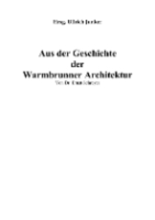 Aus der Geschichte der Warmbrunner Architektur [Dokument elektroniczny]