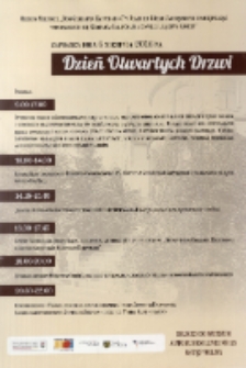 Dzień Otwartych Drzwi - plakat [Dokument życia społecznego]