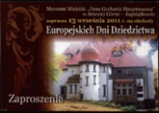 Europejskie Dni Dziedzictwa - zaproszenie [Dokument życia społecznego]