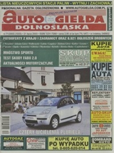 Auto Giełda Dolnośląska : regionalna gazeta ogłoszeniowa, 2003, nr 71 (1033) [21.07]