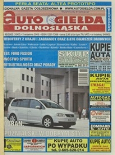 Auto Giełda Dolnośląska : regionalna gazeta ogłoszeniowa, 2003, nr 85 (1047) [1.09]