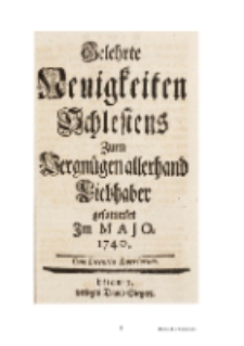 Flinsberg Bier-Brunnen : in Gelehrte Neuigkeiten Schlesiens 1740 [Dokument elektroniczny]