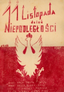 Plakat z okazji 11 listopada – linoryt [Dokument ikonograficzny]