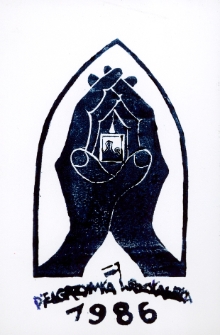 Pocztówka pielgrzymkowa 1986 rok – linoryt [Dokument ikonograficzny]