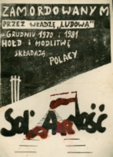 Plakat poświęcony zamordowanym przez władzę ludową – linoryt [Dokument ikonograficzny]