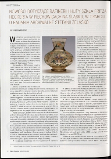 Nowości dotyczące rafinerii i huty szkła Fritza Heckerta w Piechowicach na Śląsku, w oparciu o badania archiwalne Stefanii Żelasko