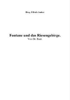 Fontane und das Riesengebirge [Dokument elektroniczny]