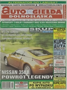 Auto Giełda Dolnośląska : regionalna gazeta ogłoszeniowa, 2003, nr 119 (1081) [8.12]