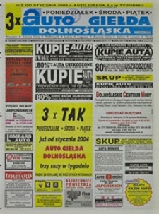 Auto Giełda Dolnośląska : regionalna gazeta ogłoszeniowa, 2003, nr 120 (1082) [9.12]