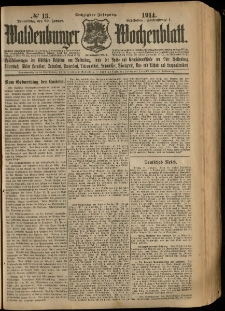 Waldenburger Wochenblatt, Jg. 60, 1914, nr 13