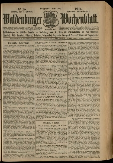 Waldenburger Wochenblatt, Jg. 60, 1914, nr 14