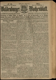Waldenburger Wochenblatt, Jg. 60, 1914, nr 19
