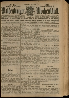 Waldenburger Wochenblatt, Jg. 60, 1914, nr 20