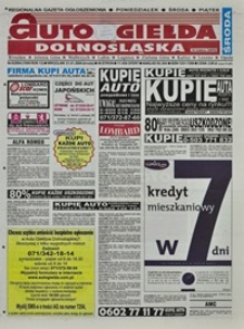 Auto Giełda Dolnośląska : regionalna gazeta ogłoszeniowa, 2004, nr 8 (1096) [21.01]
