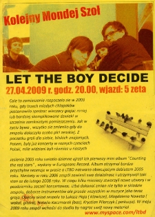 Ulotka informująca o koncercie zespołu Let The Boy Decide [Dokument życia społecznego]