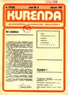 Kurenda : jeleniog&oacute;rski informator oświatowy, 1987, nr 1 (4)