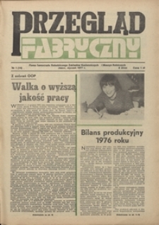 Przegląd Fabryczny : pismo samorządu robotniczego Zakładów Kuzienniczych i Maszyn Rolniczych w Jaworze, 1977, nr 1 (14)