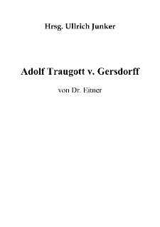 Adolf Traugott v. Gersdorff [Dokument elektroniczny]