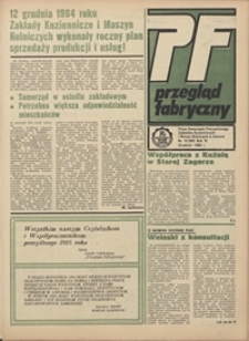 Przegląd Fabryczny : pismo Samorządu Pracowniczego Zakładów Kuzienniczych i Maszyn Rolniczych w Jaworze, 1984, nr 12 (89)