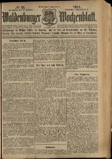 Waldenburger Wochenblatt, Jg. 60, 1914, nr 23