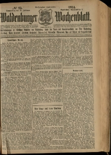 Waldenburger Wochenblatt, Jg. 60, 1914, nr 25
