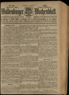 Waldenburger Wochenblatt, Jg. 60, 1914, nr 27