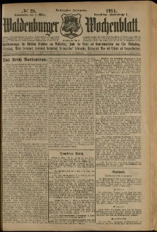 Waldenburger Wochenblatt, Jg. 60, 1914, nr 28