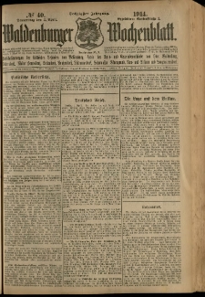 Waldenburger Wochenblatt, Jg. 60, 1914, nr 40