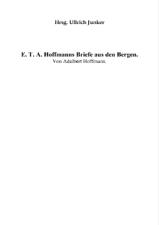 E. T. A. Hoffmanns Briefe aus den Bergen [Dokument elektroniczny]