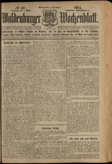 Waldenburger Wochenblatt, Jg. 60, 1914, nr 42