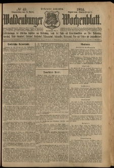 Waldenburger Wochenblatt, Jg. 60, 1914, nr 43