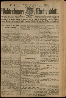 Waldenburger Wochenblatt, Jg. 60, 1914, nr 46