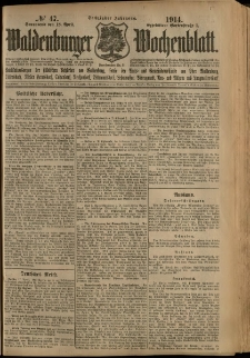 Waldenburger Wochenblatt, Jg. 60, 1914, nr 47