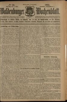 Waldenburger Wochenblatt, Jg. 60, 1914, nr 54