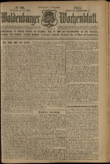 Waldenburger Wochenblatt, Jg. 60, 1914, nr 60