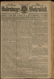 Waldenburger Wochenblatt, Jg. 60, 1914, nr 63