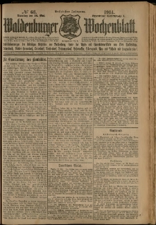 Waldenburger Wochenblatt, Jg. 60, 1914, nr 63