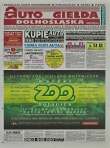 Auto Giełda Dolnośląska : regionalna gazeta ogłoszeniowa, 2004, nr 62 (1150) [31.05]