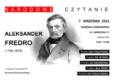 Narodowe Czytanie. Aleksander Fredro (1793-1876) - plakat [Dokument życia społecznego]