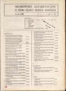 Skorowidz alfabetyczny do Dziennika Urzędowego Województwa Jeleniogórskiego za rok 1990, nr 1-23
