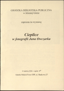 Cieplice w fotografii Jana Owczarka - folder [Dokument życia społecznego]