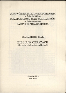 Salvador Dali - Biblia w obrazach : faksymile z kolekcji Jana Hałuszki - katalog [Dokument życia społecznego]