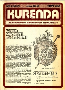 Kurenda : jeleniog&oacute;rski informator oświatowy, 1988, nr 1 (10)