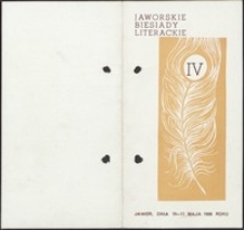 IV Jaworskie Biesiady Literackie, 15-17 maja 1980 r. - program [Dokument życia społecznego]