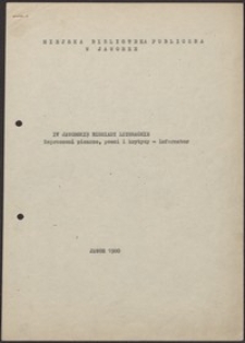 IV Jaworskie Biesiady Literackie, 15-17 maja 1980 r. - lista pisarzy [Dokument życia społecznego]