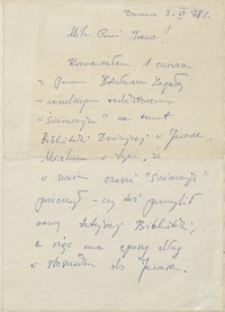 List Tadeusza Chudego do Dyrektor Miejskiej Biblioteki Publicznej w Jaworze, 3.06.1979 r. [Dokument życia społecznego]